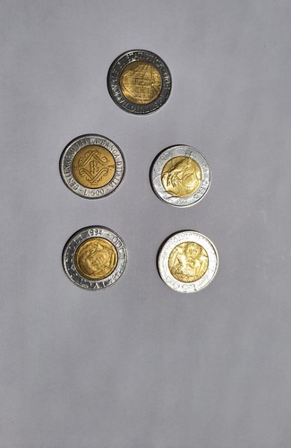Lotto monete 500 - 5, da