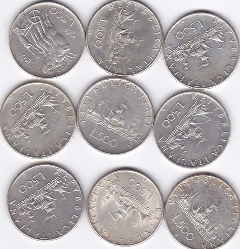 Monete 500 lire argento - 9,
