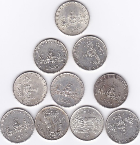 Italia monete 500 - 10, lire