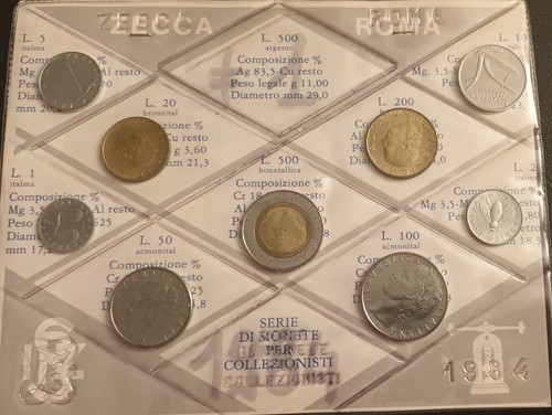 Italia serie monete 1984 - italia,