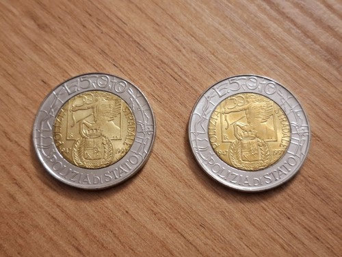 Moneta 500 lire polizia - 500,