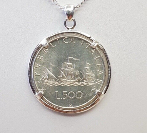 Pendente argento con - con, moneta